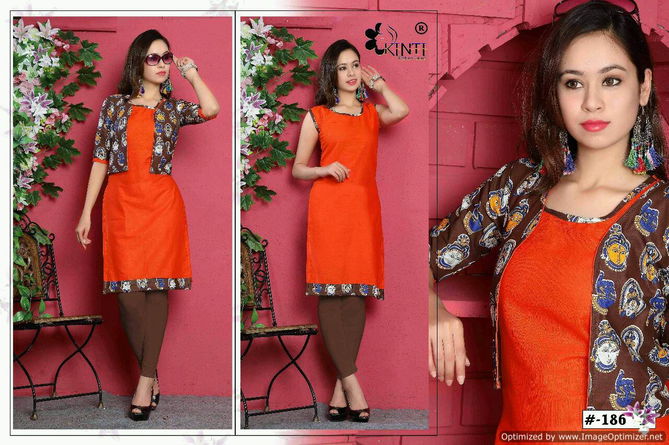 Kinti KamyaFancy Designer Ethnic Wear Handloom Cotton Printed Separate Jacket Kurtis Collection