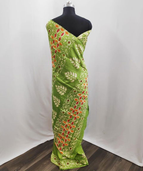 Latest Designer Daily Wear Bandhani Design Printed Cotton Silk Saree Collection 