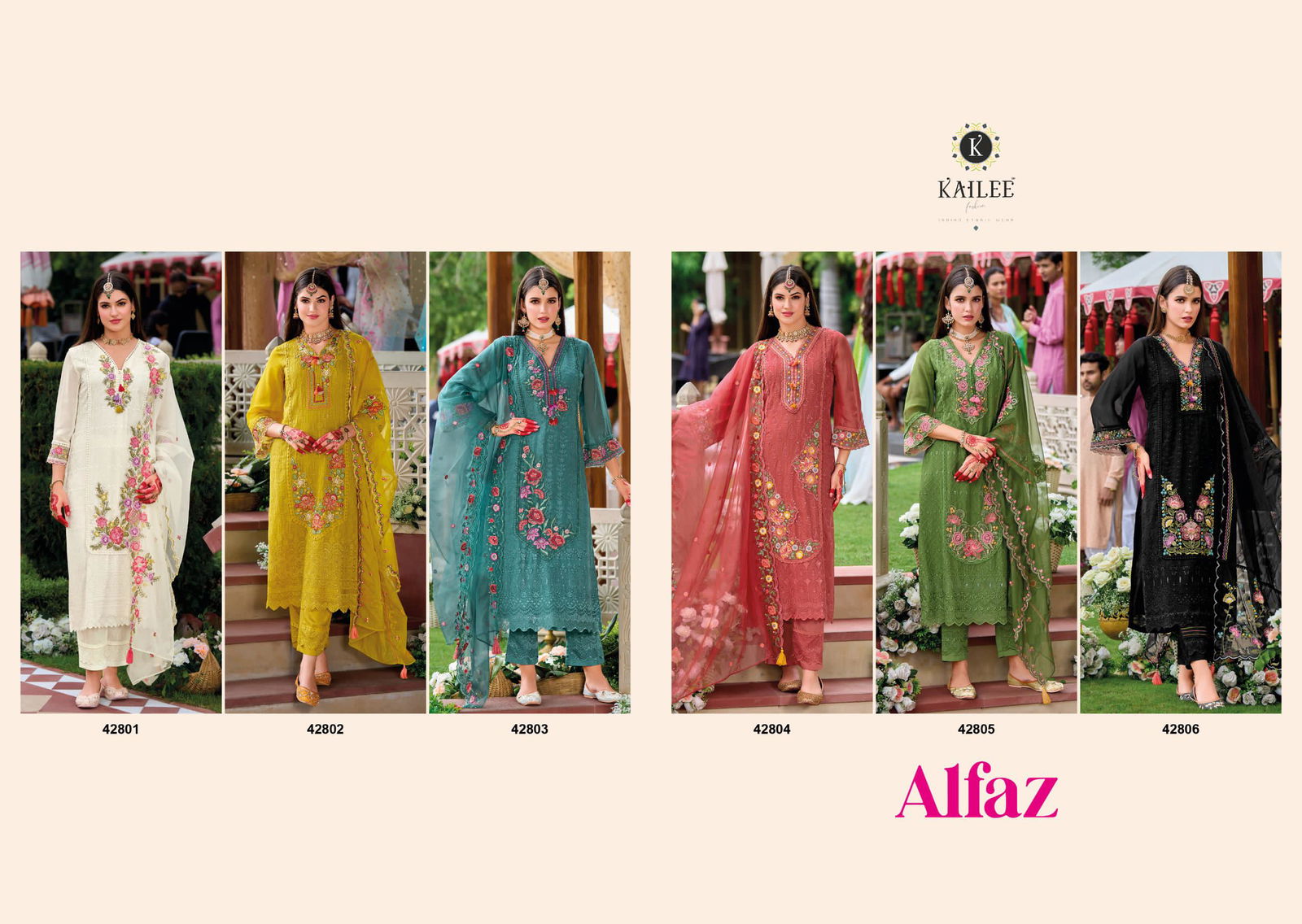 Alfaz By Kailee Viscose Organza Kurti With Bottom Dupatta Exporters In India