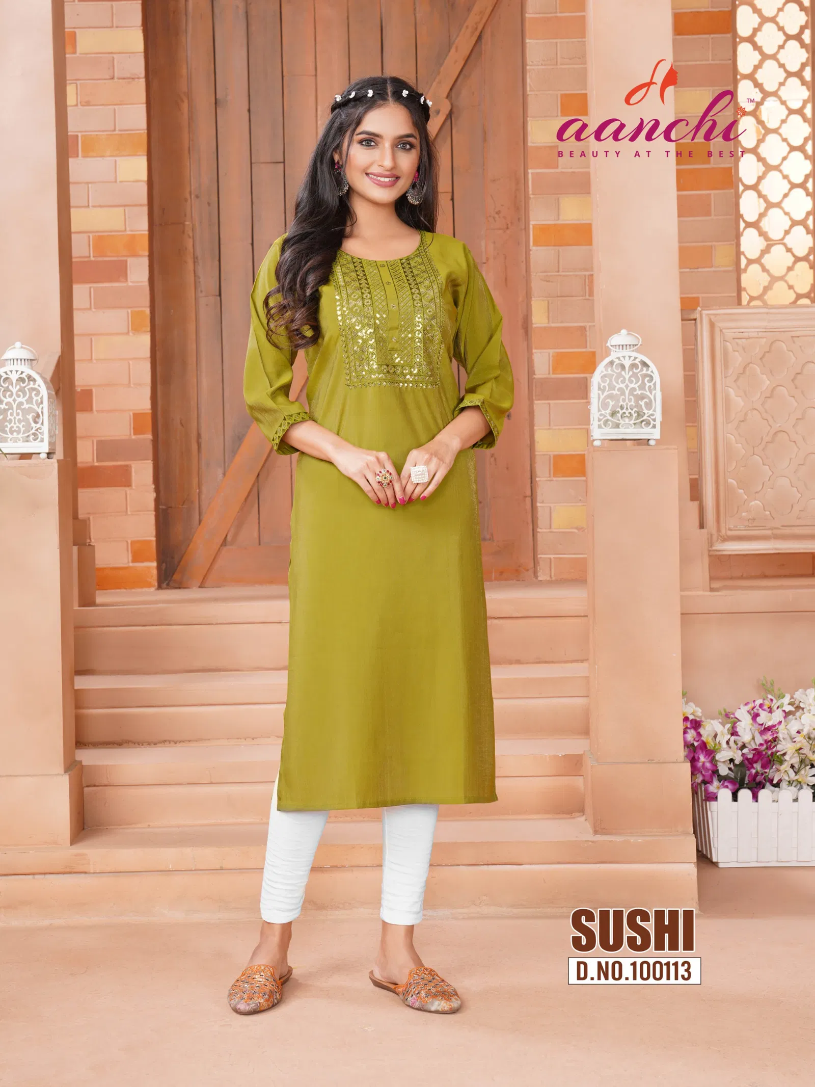 Sushi By Aanchi Shimmer Embroidered Kurtis Suppliers In India