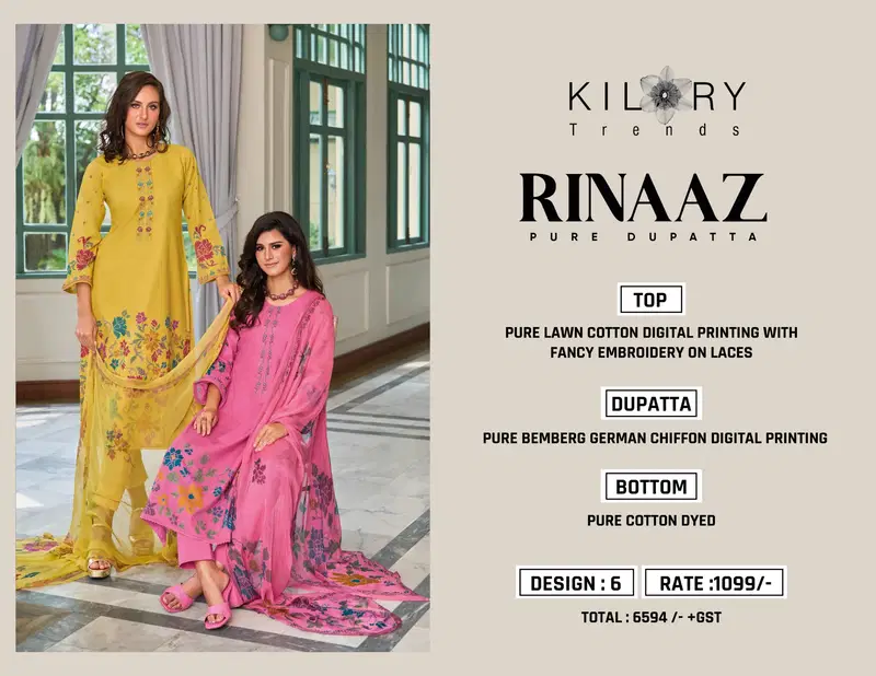 Rinaaz By Kilory Lawn Cotton Digital Printed Salwar Kameez Wholesale Online