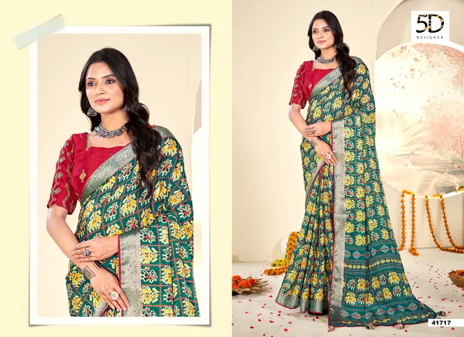 Krutika By 5D Designer Armani Moss Daily Wear Sarees Orders In India