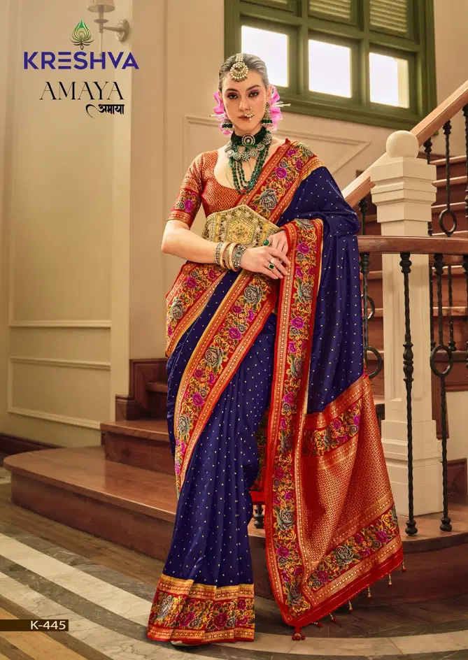 Amaya By Kreshva Banarasi Silk Wedding Wear Sarees Wholesale Shop In Surat