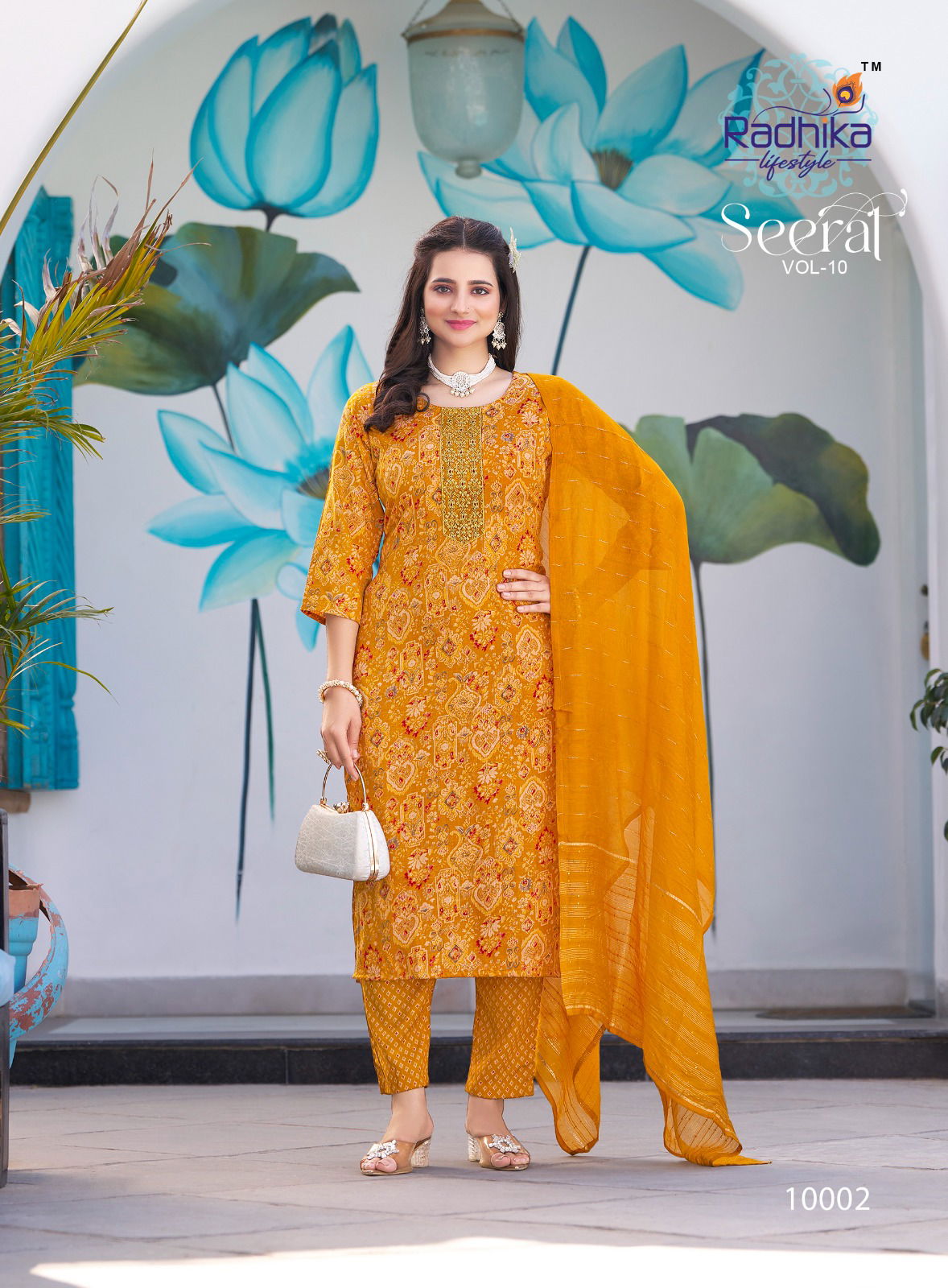 Seerat Vol 10 By Radhika Rayon Foil Printed Readymade Dress Suppliers In India