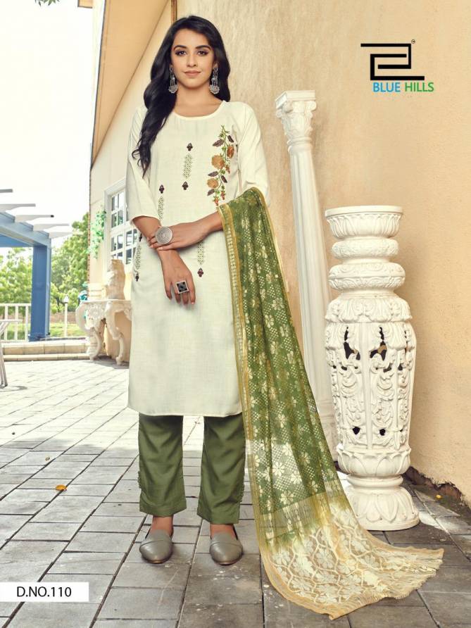 Blue Hills Queen 1 Designer Fancy Ethnic Wear Cotton Embroidery Work Ready Made Collection
