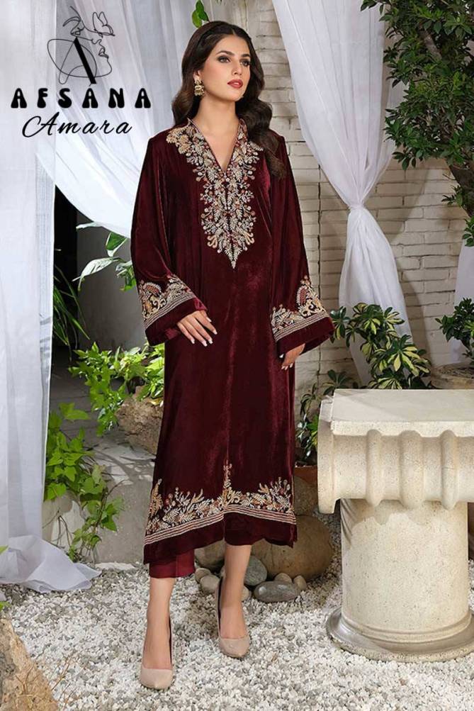 Afsana By Amara Velvet Pakistani Readymade Suits Catalog