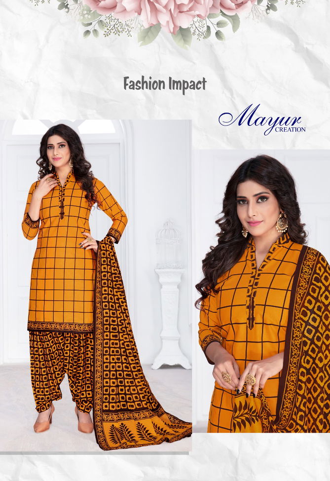 Mayur Meera Patiyala 4 Latest Fancy Regular Wear Printed Pure Cotton Readymade salwar Suit Collection
