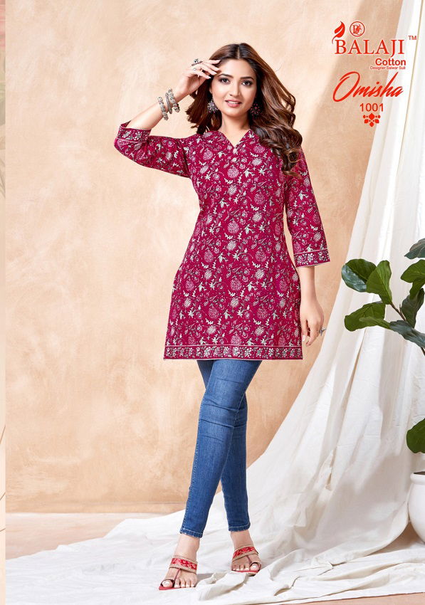 Balaji Omisha Vol 1 Cotton Printed Short Kurtis Catalog
