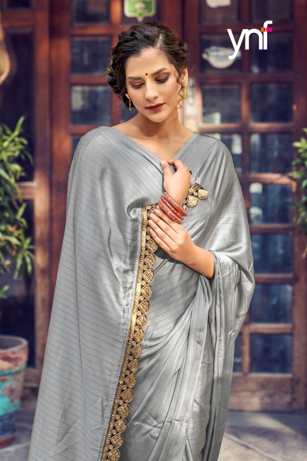 Ynf Pastel Latest Party Wear Satin Stylish Saree Collection