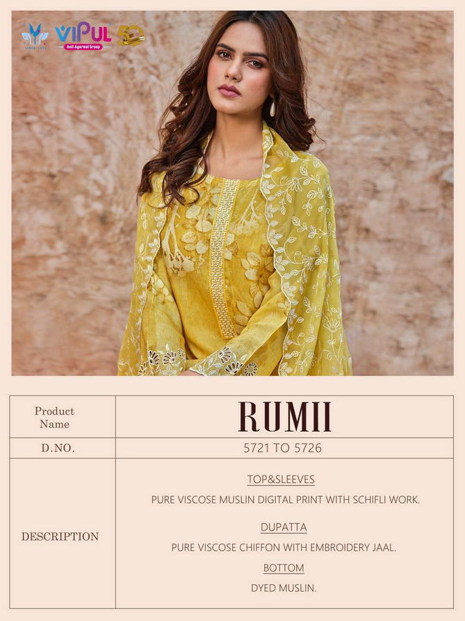 Rumii By Vipul Muslin Embroidery Salwar Kameez Suppliers In India