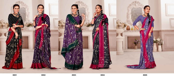 Amrita Vol 8 By Mahamani Creation Heavy Moss Foil Printed Sarees Wholesalers In Delhi