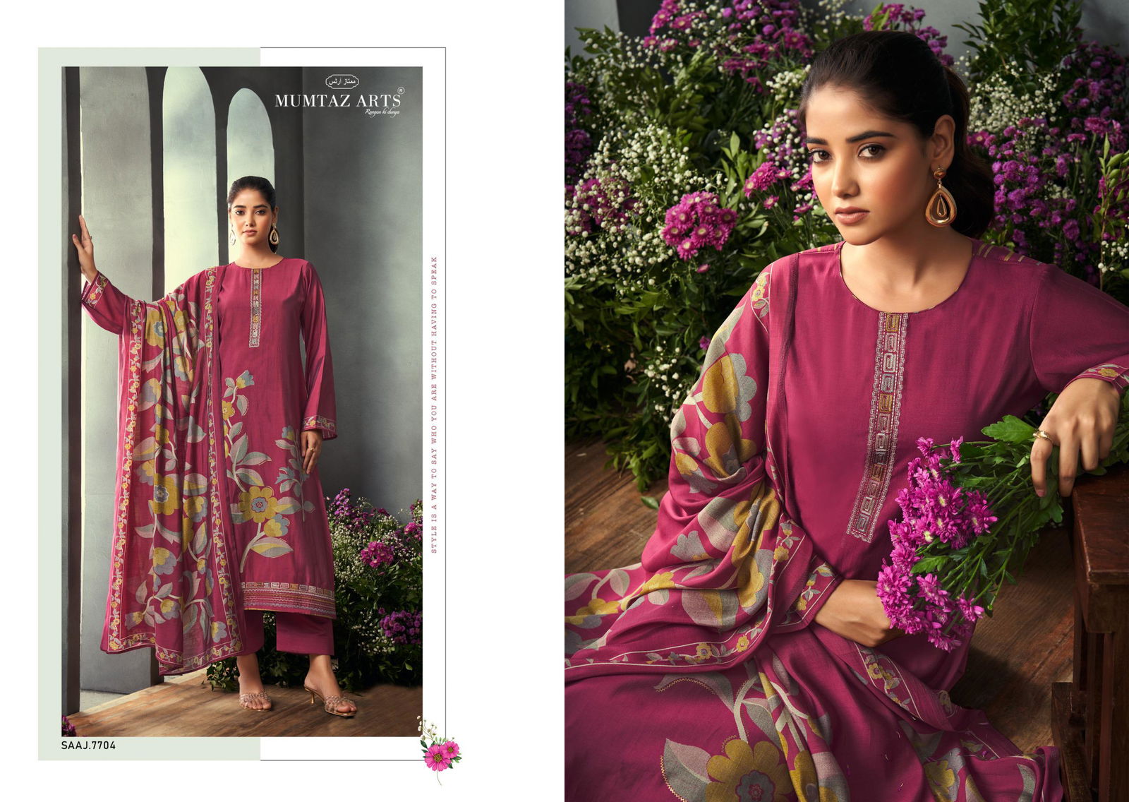 Saaj By Mumtaz Viscose Maslin Digital Dress Material Orders In India