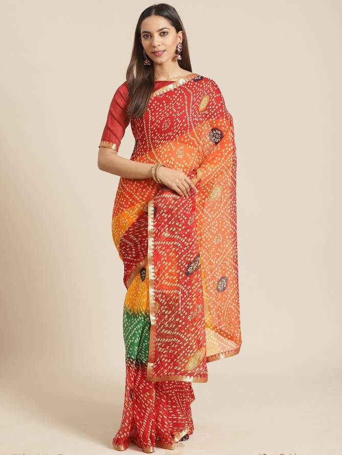 Queen 7 Latest Collection Of Casual Daily Wear Printed Chiffon Saree
