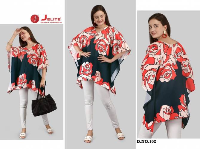Jelite Tunic Kaftan Polyester Regular Wear Stylish Collection
