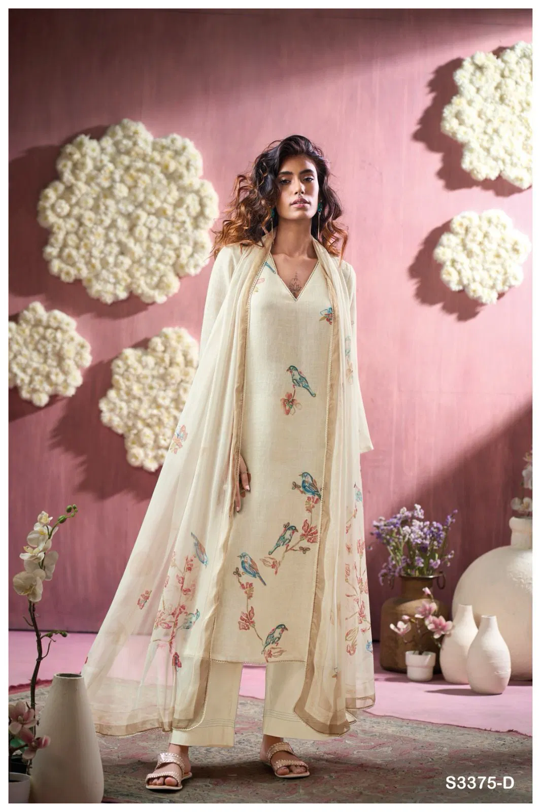 Ellyra 3375 by Ganga Linen Printed Embroidery Salwar Suit Orders In India