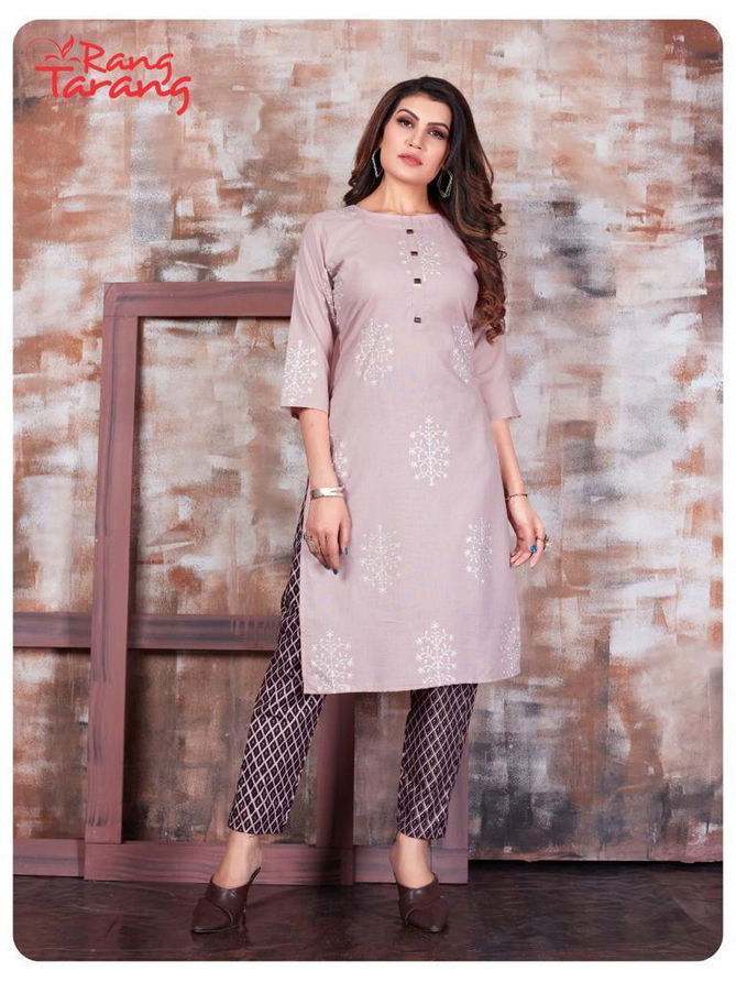 Rung Tarang Blossom Fancy Designer Casual Wear Kurtis With Bottom Collection
