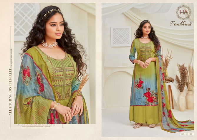 Harshit Pankhudi Fancy Casual Wear jam Fancy Print with Kashmiri Embroidery and Swarovski Diamond Dress Material Collection
