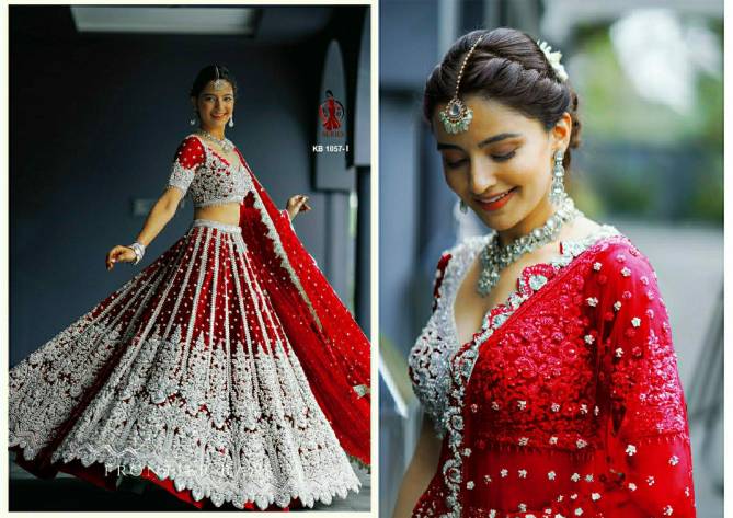 KB 1057 Desginer Heavy butterfly Net Bridal Lehenga Choli Wholesale Online