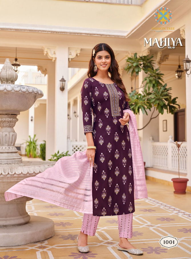 Mahiya Vol 1 By Passion Tree Straight Kurti With Bottom Dupatta