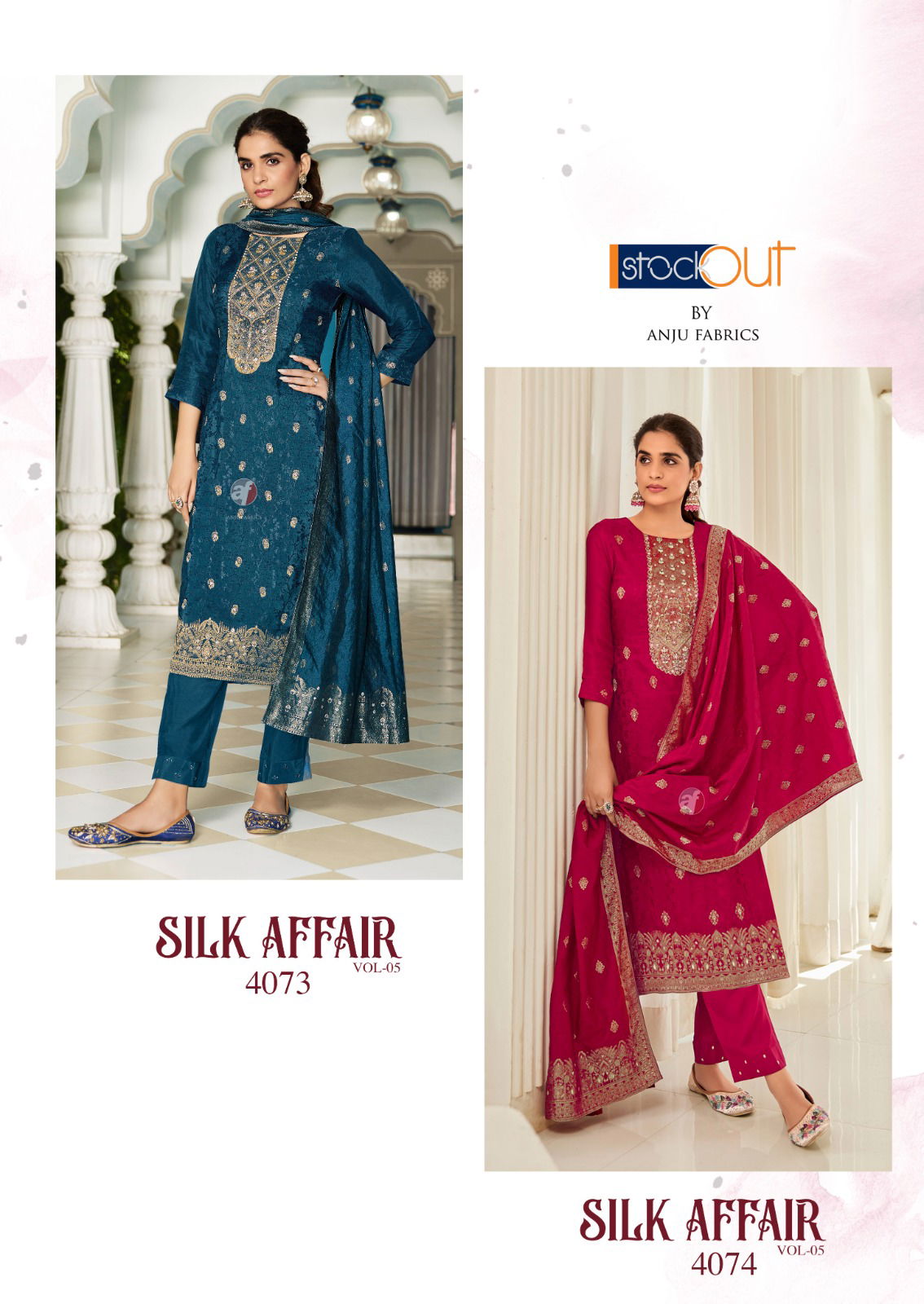 Silk Affair Vol 5 By Af Dola Silk Heavy Readymade Suits Exporters In India