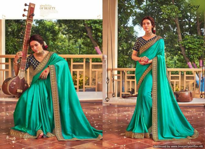 Saroj Afreen Exclusive Designer Vichitra Silk Festive Wear Saree Collection