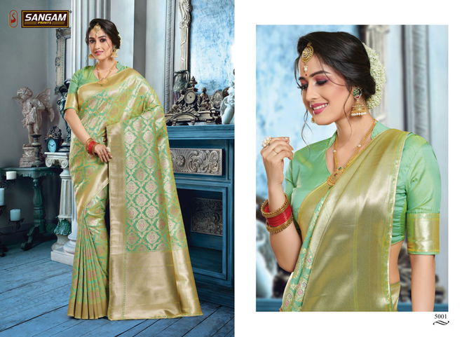 Sangam Kanchana Latest Wedding Wear Pure Banarasi Silk Sarees Collection
