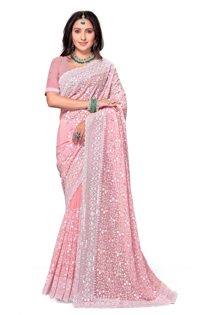 Masterful By Utsav Nari Georgette Embroidery Sarees Orders In India