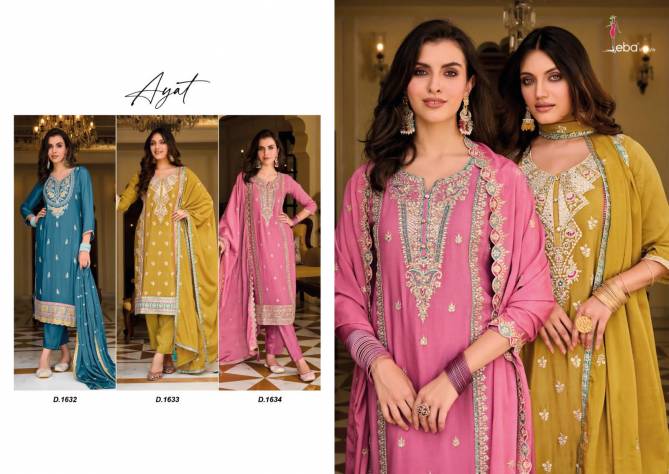 Ayat By Eba Chinon Heavy Embroidery Designer Salwar Suits