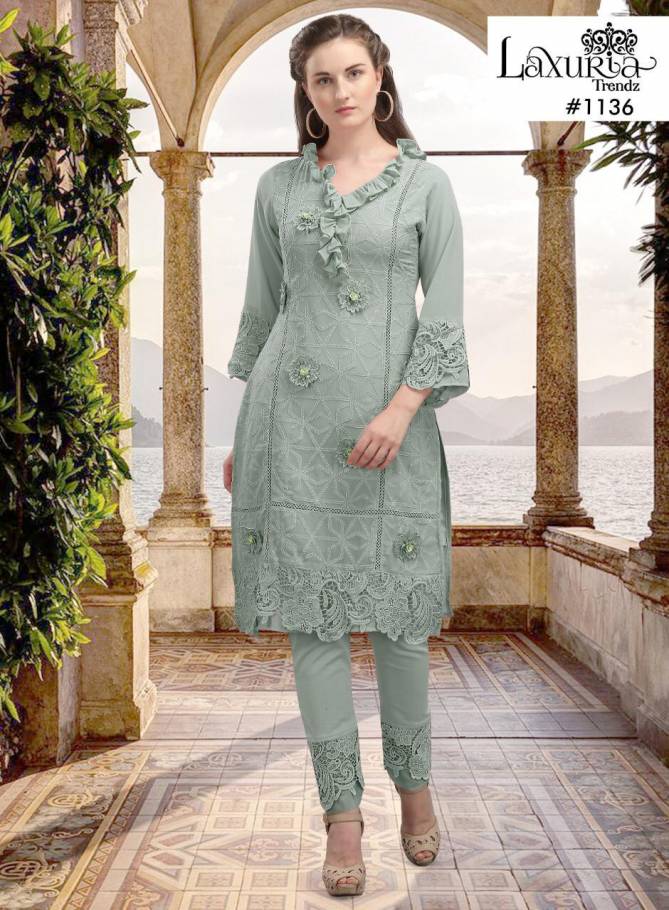 Luxury pret Collection 1136 Latest Fancy Party And Festive Wear Designer Tops With Bottom Collection
