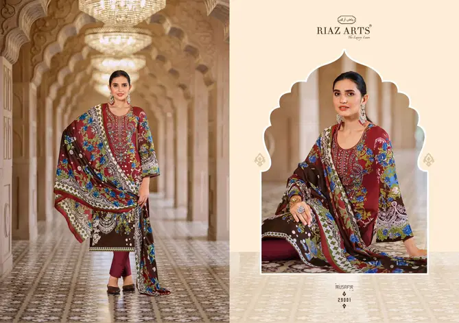 Musafir Vol 18 By Riaz Arts Karachi Lawn Digital Printed Dress Material Orders In India