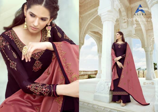 ALISA SANCHI Latest Fancy Festive Wear Heavy Satin Georgette With Heavy Full Top Work  Additional Diamond Work Salwar Suit Collection