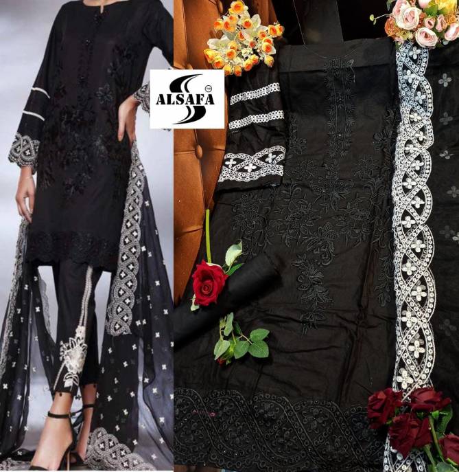 Alsafa Maria B Black Queen Fancy Casual Daily Wear Designer Dress Material Collection