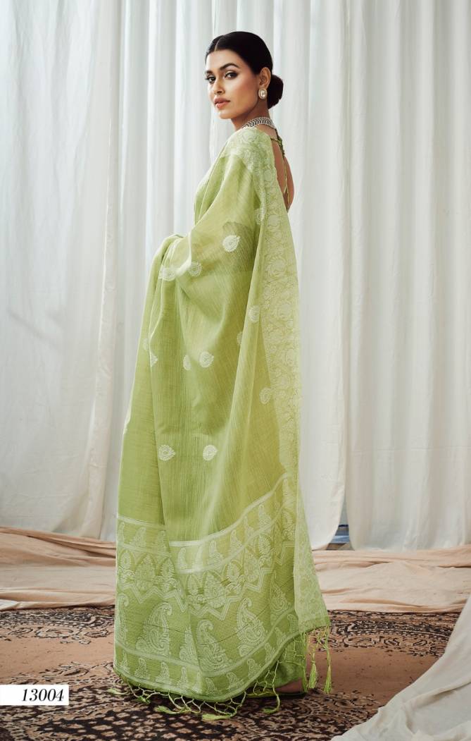 Rajpath Anigma Latest Party Wear Luckhnowi Linen New Designer Saree Collection