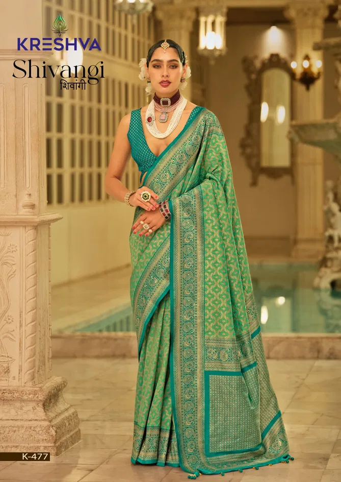 Shivangi By Kreshva Banarasi Pv Silk Wedding Wear Saree Exporters In India