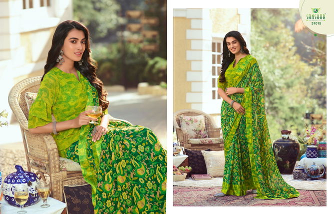 Sanskar Nadira 2 Fancy Latest Regular Casual Wear Georgette Printed Sarees Collection
