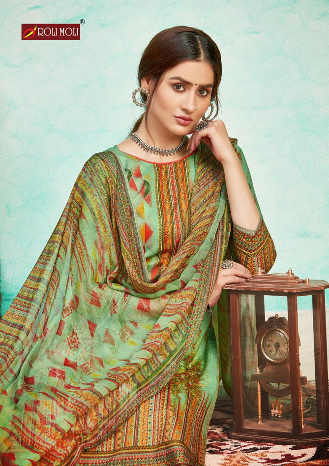 Roli Moli Zaara 2 Latest fancy Designer Regular casual Wear Beautiful Printed Swarovski Diamond Designer Dress Material Collection
