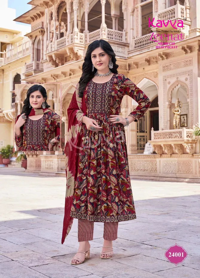 Zeenat Vol 24 By Kavya Foil Printed Kurti Bottom With Dupatta Suppliers In India