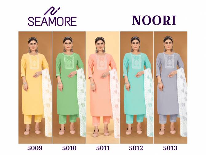 Noori By Seamore Cotton Slub Kurti With Bottom Dupatta Exporters In India