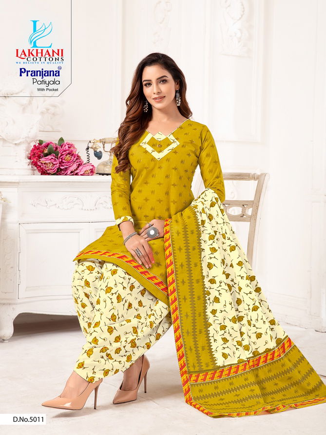 Lakhani Pranjana Patiyala 5 Latest Fancy Designer Regular Casual Wear Ready Made Printed Cotton Salwar Suit Collection
