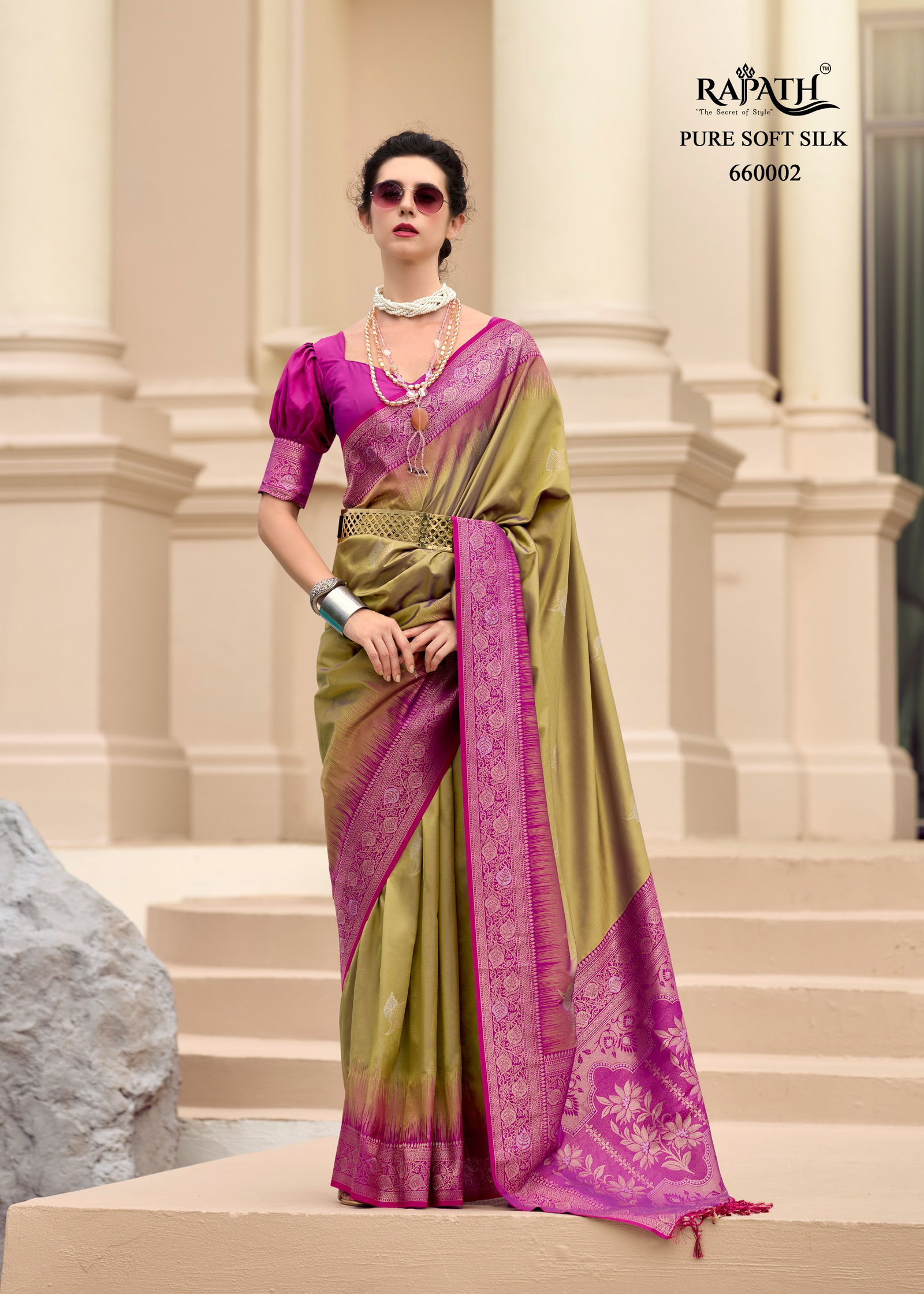  White Mango By Rajpath Soft Silk With Zari Weaving Saree Wholesale Online