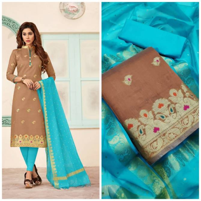 Gng Kulfi 2 Casual Wear Banarasi jacquard Kurta And dupatta With Cotton Bottom Dress Material Collection