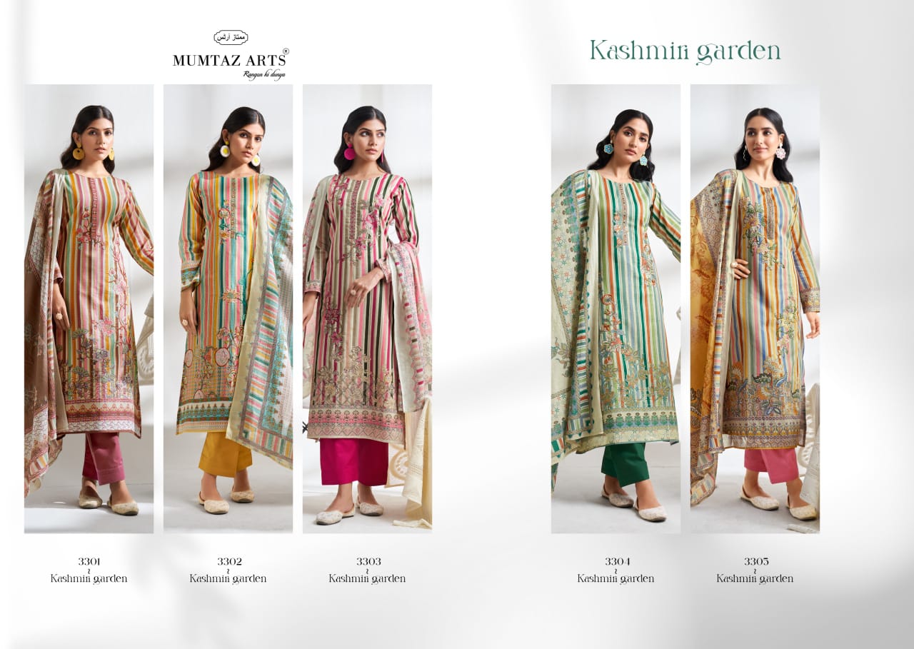 Kashmiri Garden By Mumtaz Lawn Cotton Printed Embroidery Dress Material Wholesalers In Delhi