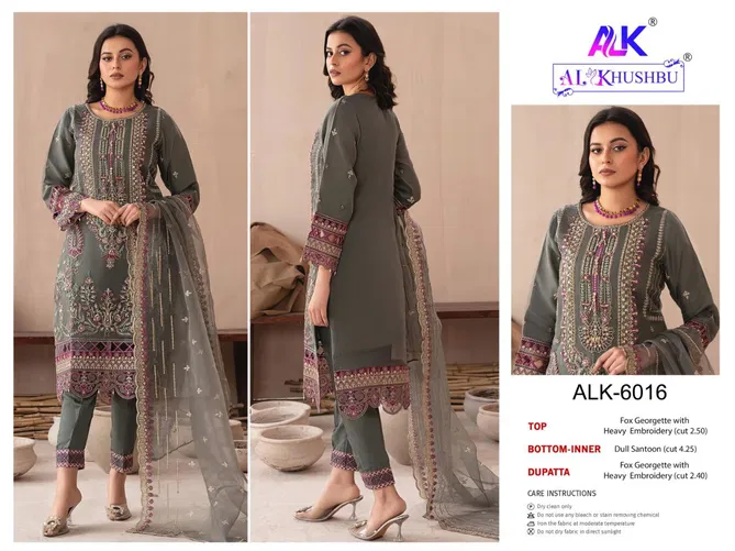 Afifa Vol 2 By Al Khushbu Georgette Embroidery Designer Pakistani Suit Orders In India