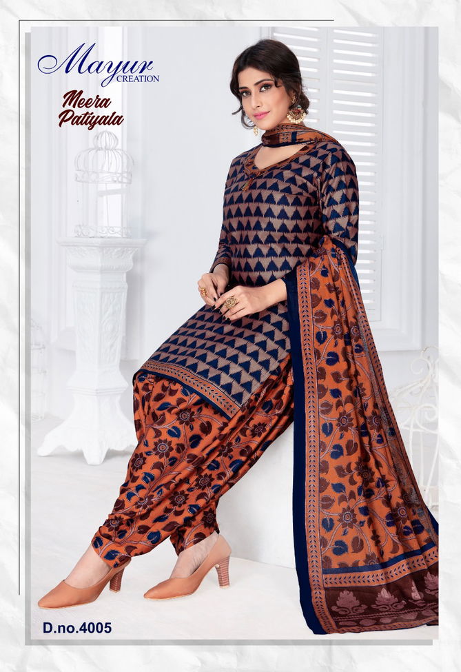 Mayur Meera Patiyala 4 Latest Fancy Regular Wear Printed Pure Cotton Readymade salwar Suit Collection
