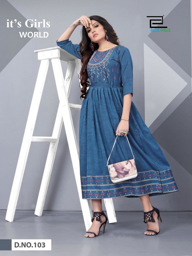 VEE FAB SHIVI Fancy Designer Ethnic Wear Heavy Rayon Two Tone Anarkali Kurtis Collection