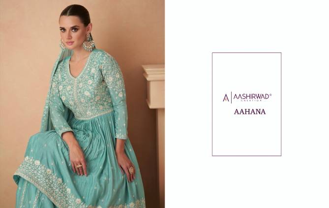 Aashirwad Gulkand Aahana Chinon Silk Designer Salwar Kameez Catalog