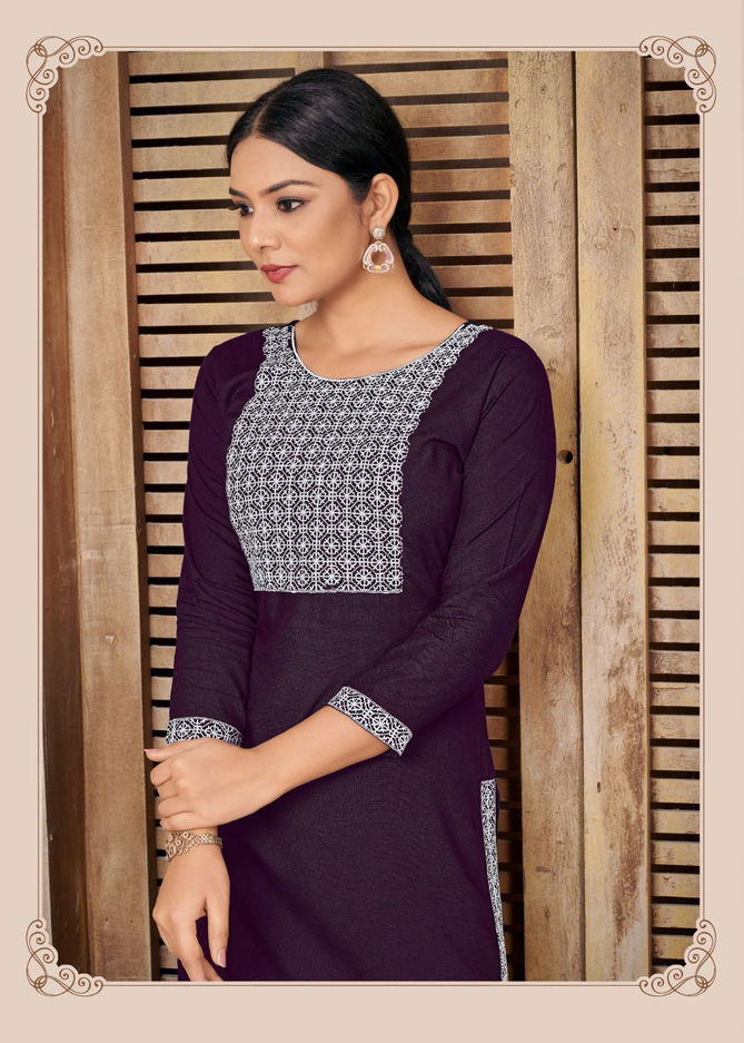 Anjali Heavy Rayon Embroidery Kurtis Catalog