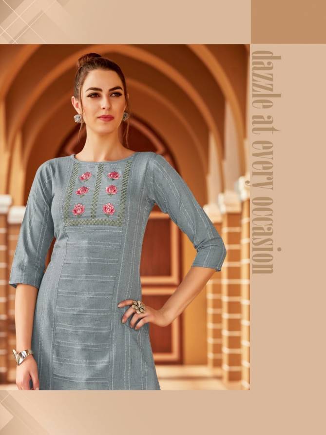 Syasii Matic Fancy Party Wear Cotton Embroidery Latest Designer Kurtis Collection
