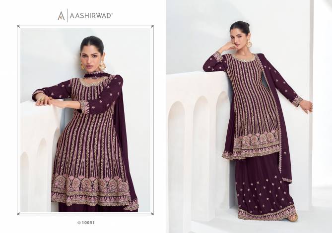 Aarika By Aashirwad Chinon Silk Readymade Suits Wholesale Online