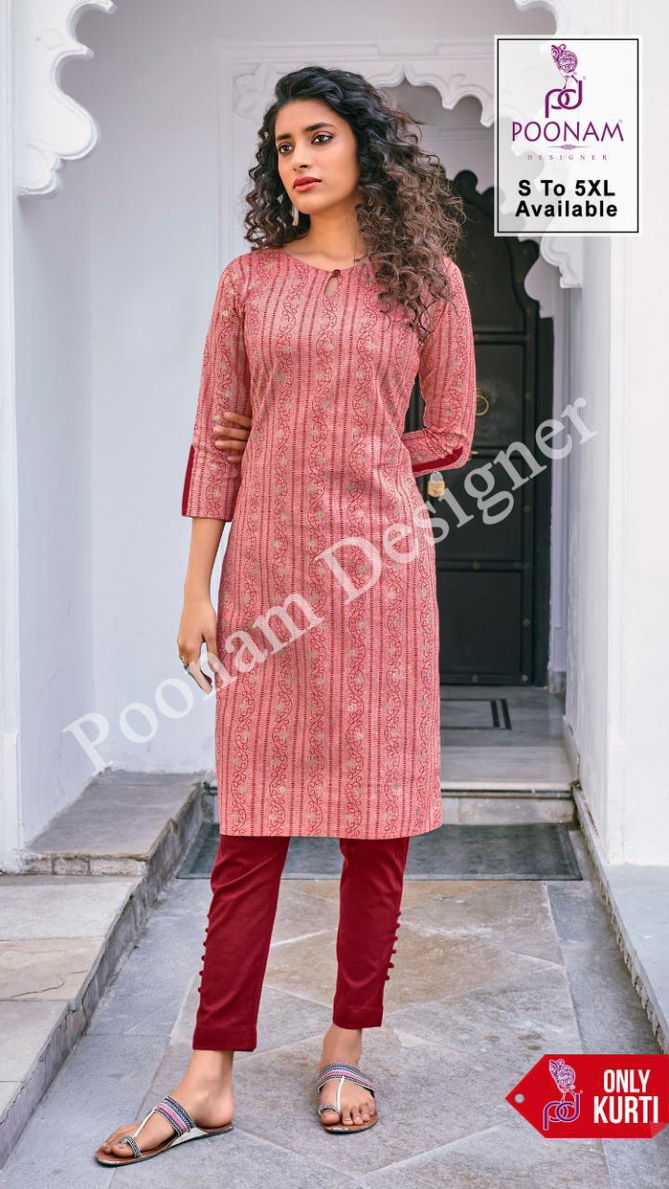 POONAM PRINT Latest Designer Fancy Festive Wear  cotton Printed Kurtis Collection 